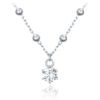 MINET Strieborný náhrdelník s guľôčkami a bielymi zirkónmi