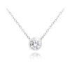 MINET Decentný strieborný náhrdelník s bielym zirkónom