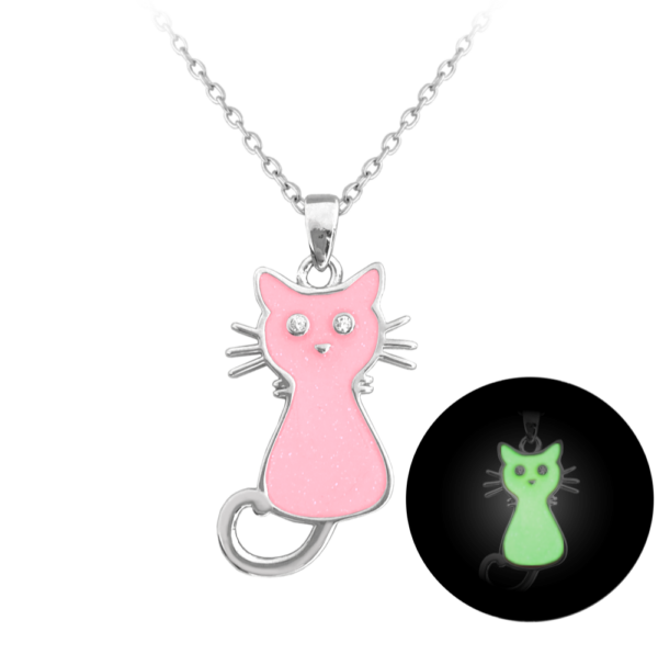 MINET Žiarivý strieborný náhrdelník CAT