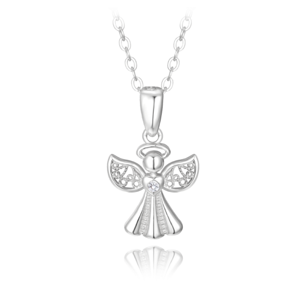 MINET Strieborný náhrdelník ANGEL so zirkónmi