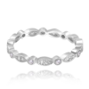 MINET Strieborný prsteň s bielymi zirkónmi veľkosť 53