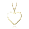 MINET Elegantný pozlátený strieborný náhrdelník srdce