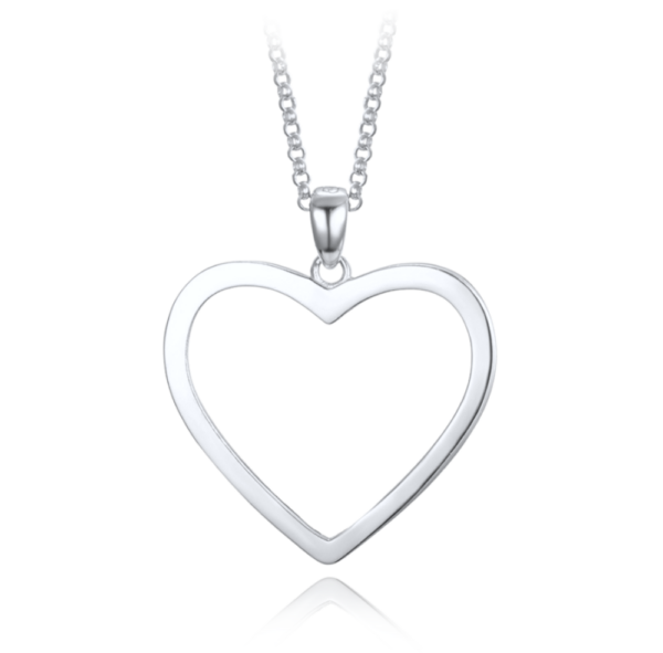MINET Elegantný strieborný náhrdelník srdce