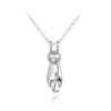 MINET Lesklý strieborný náhrdelník CAT