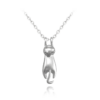 MINET Matný strieborný náhrdelník CAT