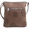 Crossbody dámska kabelka v kvetovanom dizajne prírodne hnedá 5432-BB