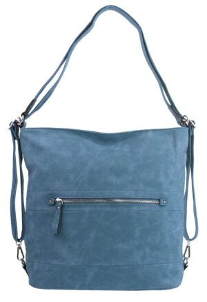Veľká dámska kabelka cez rameno / batoh denim modrá