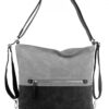 Veľká dámska kabelka cez rameno / batoh svetlo šedá / čierna