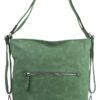 Veľká dámska kabelka cez rameno / batoh zelená