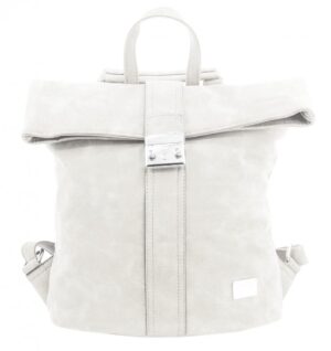 Dámsky batoh / kabelka z brúsenej kože svetlá krémová
