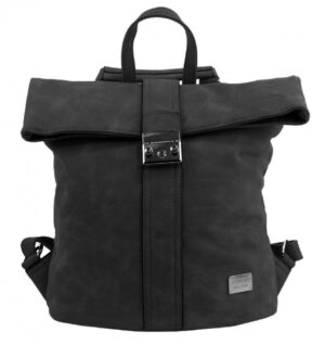 Dámsky batoh / kabelka z brúsenej kože čierna