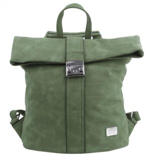Dámsky batoh / kabelka z brúsenej kože zelená