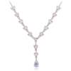 MINET Luxusný strieborný náhrdelník z ružového zlata s kubickými zirkónmi Ag 925/1000 16