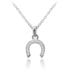 MINET Strieborný náhrdelník s podkovou a zirkónmi