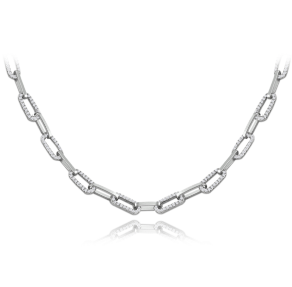 MINET Luxusný strieborný náhrdelník so zirkónmi Ag 925/1000 14