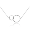MINET Strieborný náhrdelník spojený krúžkami