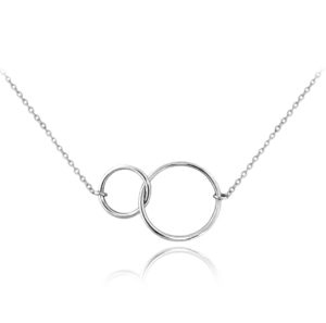 MINET Strieborný náhrdelník spojený krúžkami