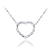 MINET Strieborný náhrdelník so srdcom a zirkónmi