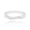 MINET Strieborný prsteň s bielymi zirkónmi veľkosť 61