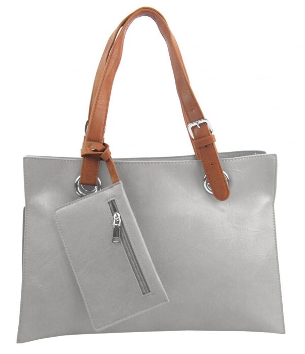 Moderná dámska kabelka cez rameno svetlo sivá