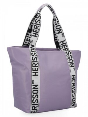 Veľká dámska nylonová shopper kabelka cez rameno svetlo fialová