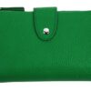 Prakticky priestranná rozložiteľná zelená dámska peňaženka so striebornými doplnkami