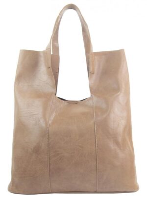 Veľká latté hnedá shopper dámska kabelka s crossbody vo vnútri