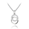 MINET Strieborný náhrdelník RINGS s bielymi zirkónmi
