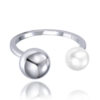 MINET Strieborný prsteň s perlou veľkosti 55