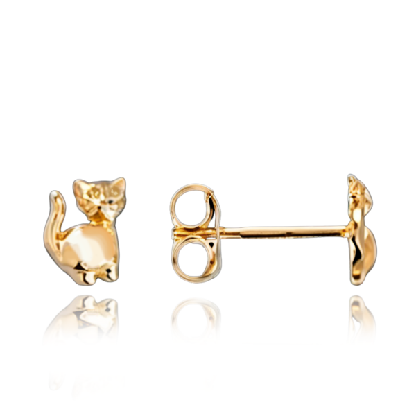 MINET Elegantné zlaté náušnice mačky Au 585/1000 0