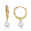 MINET Zlaté náušnice s bielym kameňom Au 585/1000 1