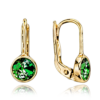 MINET Zlaté náušnice so zelenými kameňmi Au 585/1000 1