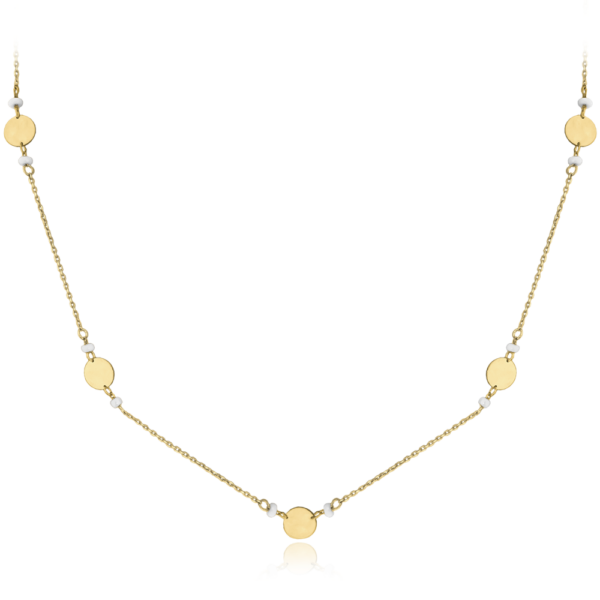 MINET Zlatý náhrdelník s prírodnými perlami Au 585/1000 1