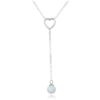MINET Strieborný náhrdelník visiaca guľa s bielym opálom a zirkónom