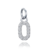 MINET Strieborný prívesok číslo "0" so zirkónmi