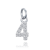 MINET Strieborný prívesok číslo "4" so zirkónmi