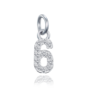 MINET Strieborný prívesok číslo "6" so zirkónmi