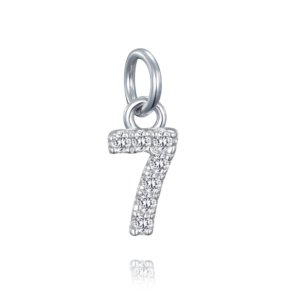 MINET Strieborný prívesok číslo "7" so zirkónmi