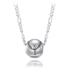 MINET Strieborný náhrdelník baseballová loptička