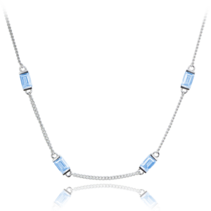 MINET Strieborný náhrdelník s modrým zirkónom Ag 925/1000 10