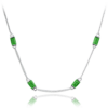MINET Strieborný náhrdelník so zeleným zirkónom Ag 925/1000 10