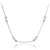 MINET Strieborný náhrdelník s ružovým zirkónom Ag 925/1000 10