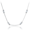 MINET Strieborný náhrdelník s bielymi zirkónmi Ag 925/1000 10