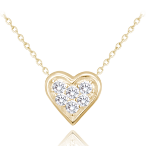 MINET Pozlátený strieborný náhrdelník s bielymi zirkónmi