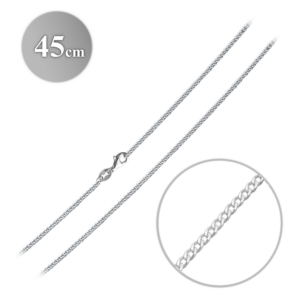 MINET Stříbrný řetízek Curb Pancer 45 cm