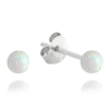 MINET Strieborné náušnice BALLS s bielymi opálmi 3mm
