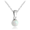 MINET Strieborný náhrdelník BALL s bielym opálom