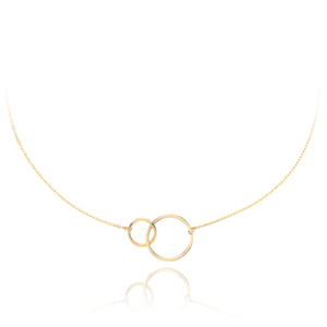 MINET Zlatý náhrdelník spojený krúžkami Au 585/1000 2