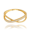 MINET Zlatý prsteň s bielymi zirkónmi Au 585/1000 veľkosť 57 - 1