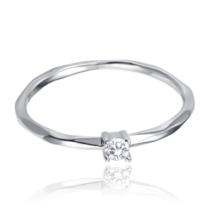 MINET Strieborný snubný prsteň s bielym zirkónom veľkosť 51